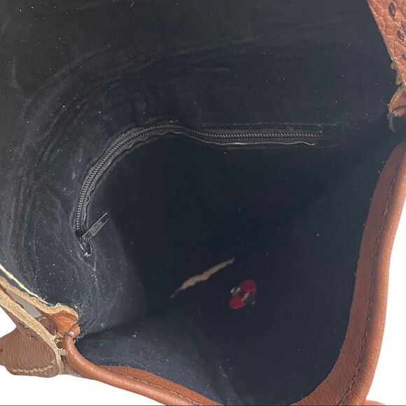 HANDMADE Boho Leather Crossbody Shoulder Purse Bag Cognac Brown - Picture 10 of 11